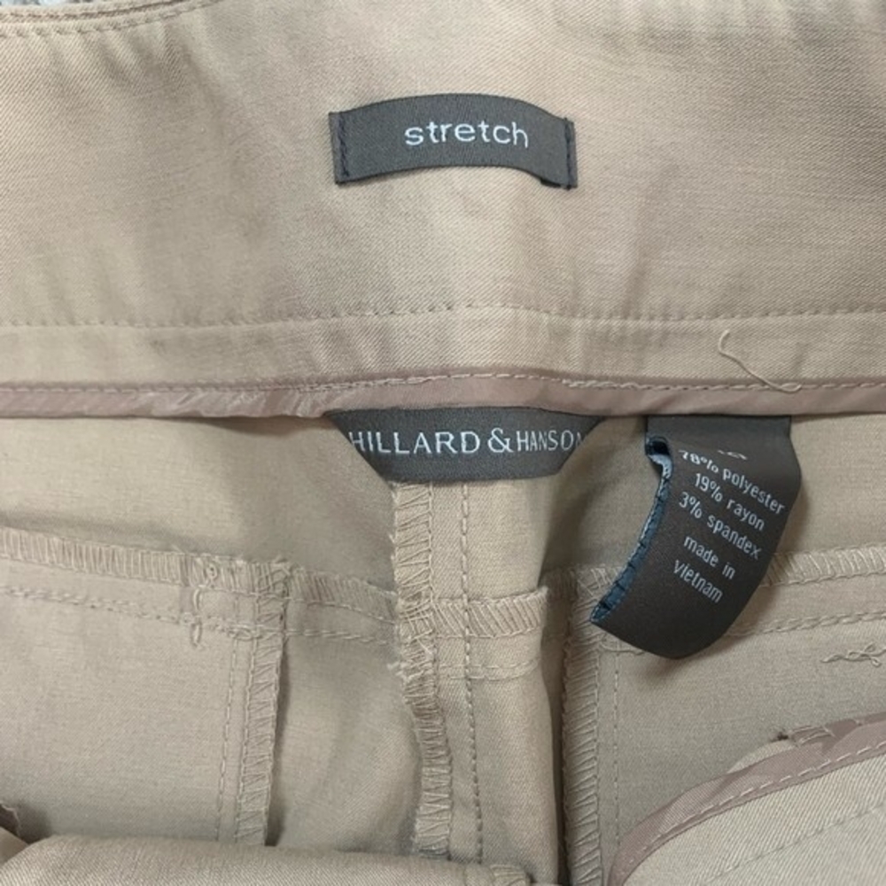Hillard Hanson Women's Cropped Straight Leg Capri Pants 10 Tan Stretch NWT - Picture 10 of 10
